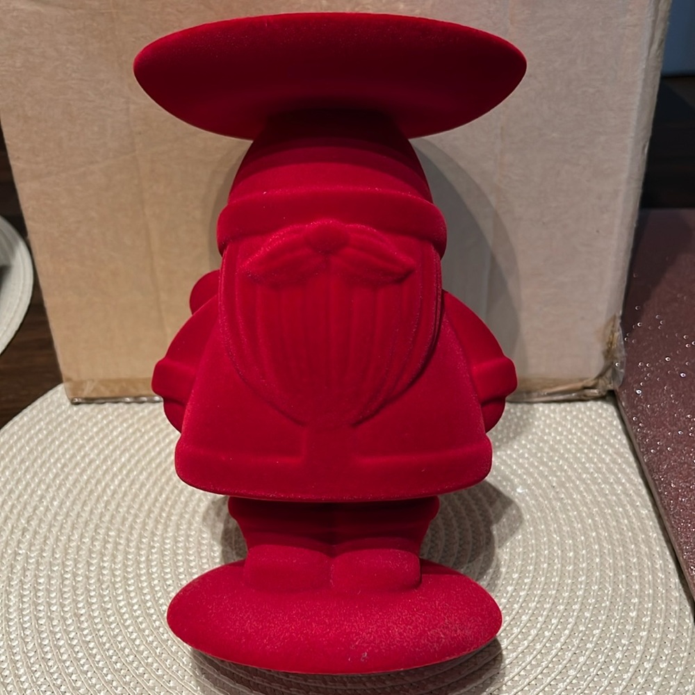 BBW ceramic felt candle holder RED